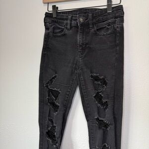 American Eagle Outfitters Ripped Black Skinny Jeans